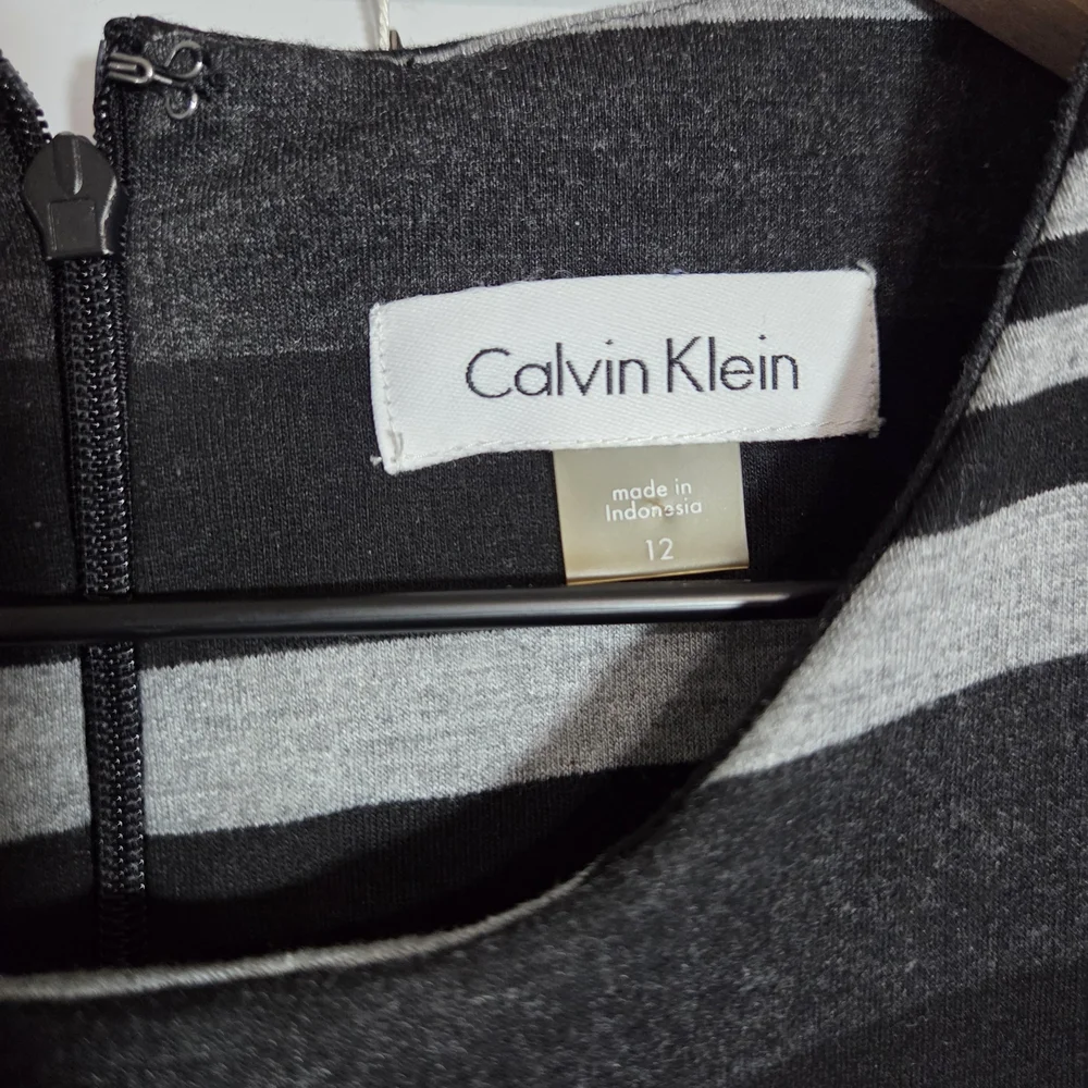 Calvin Klein Black and Gray Striped Tank Dress - Picture 4 of 5